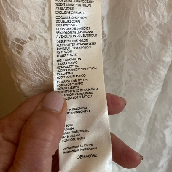 NWT Free People Hailee Lace Short Puffed Sleeve Mini Dress in size M - Picture 8 of 8